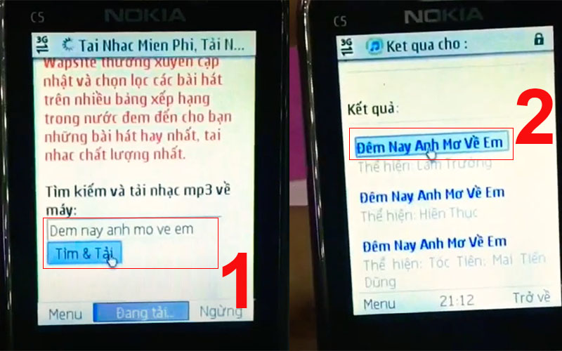Chọn b&agrave;i h&aacute;t bạn muốn tải